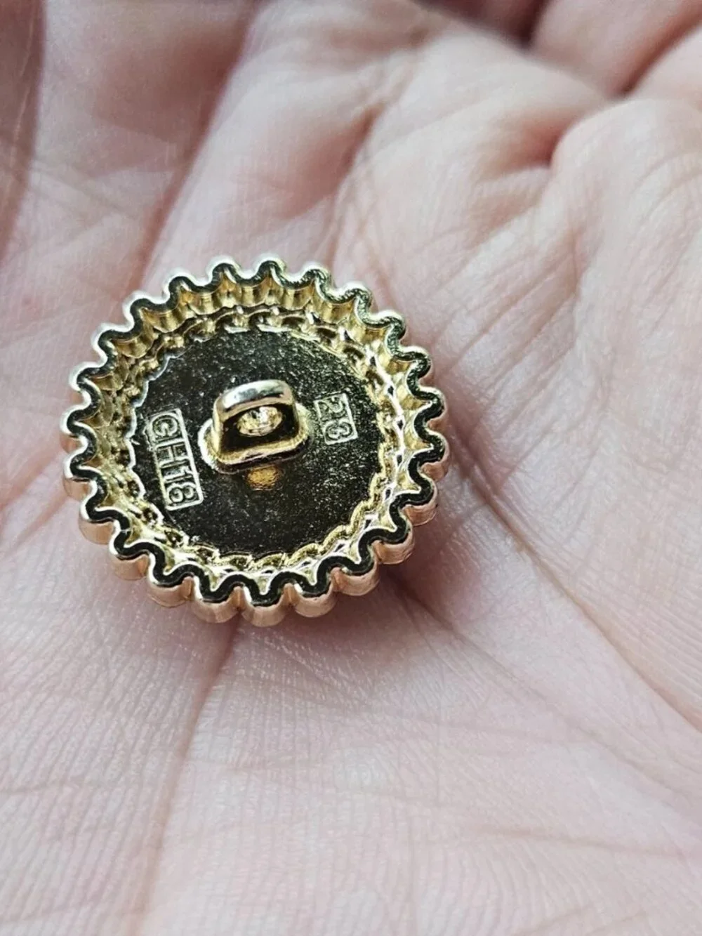 GH18 Sewing Button Faux Pearl Round Gold Tone fashion Jewelry Coat Button X3